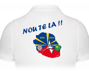 Polo AGN 2025 Réunion Piqué manches courtes BLANC